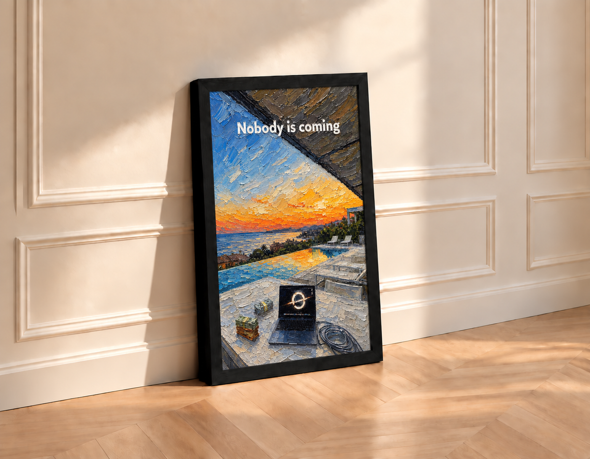Aritú Premium Framed Poster "Nobody Is Coming"